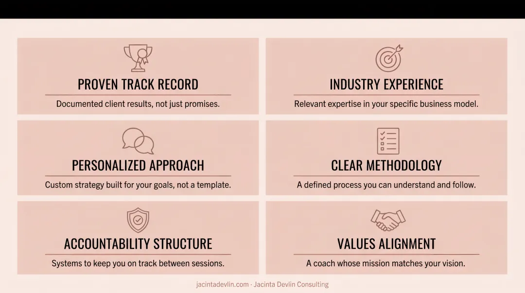 Six key qualities to look for in a business coach evaluation framework
