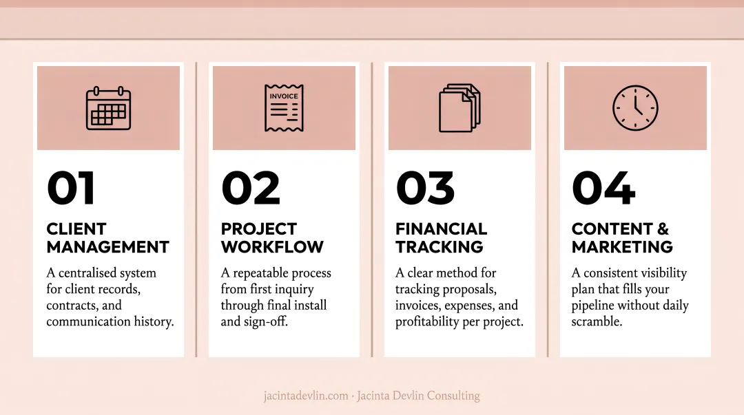 Four core business systems every interior design practice needs to eliminate chaos