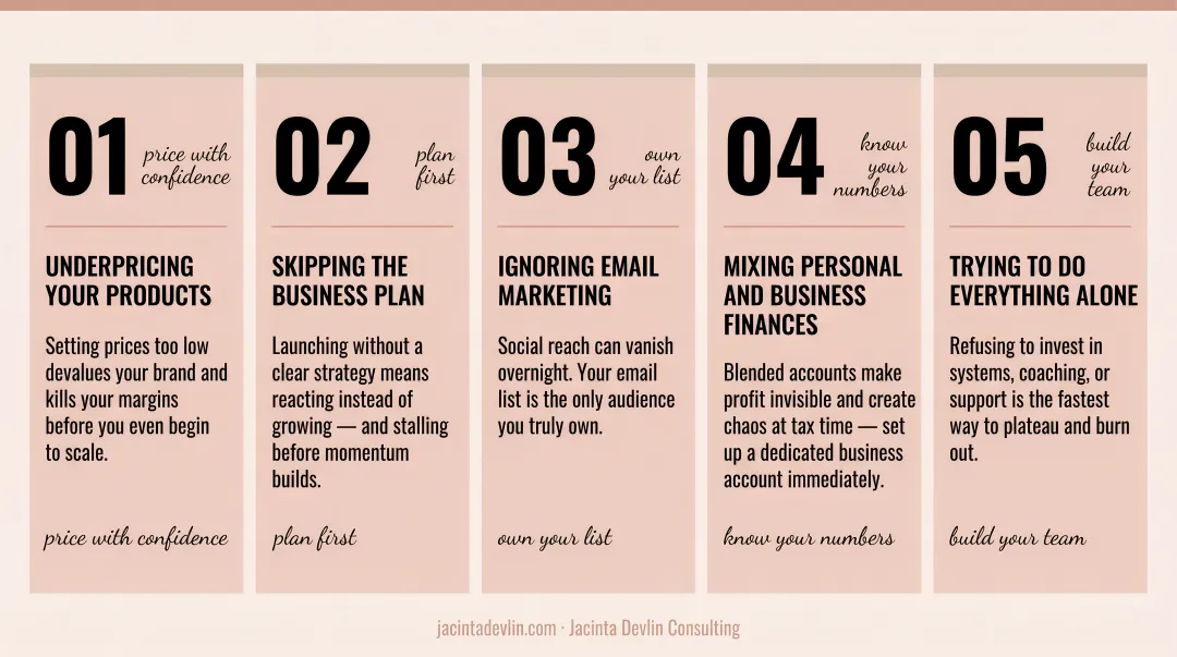 Five most common boutique financial mistakes to avoid infographic warning guide