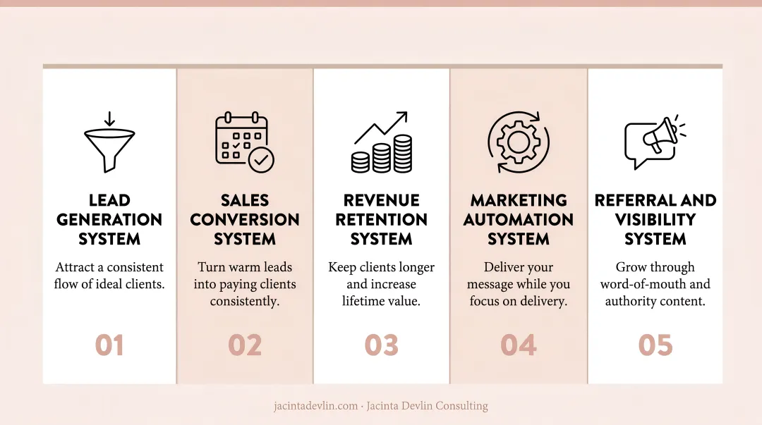 Five revenue-generating business systems for women entrepreneurs to scale consistently