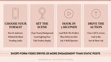 Woman entrepreneur filming short-form product video for TikTok or Instagram Reels