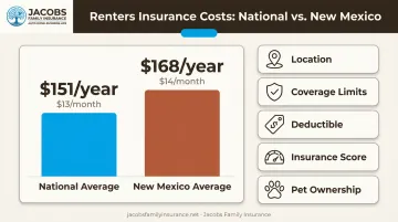 National average versus New Mexico renters insurance annual cost comparison