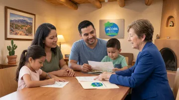 Local Jacobs Family Insurance agent consulting with Santa Fe homeowners