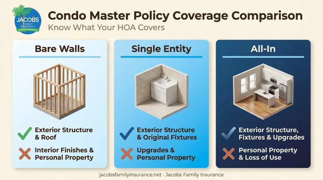Bare walls single entity and all-in master policy coverage comparison