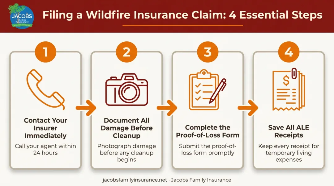 4-step process for filing a wildfire insurance claim