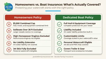 Homeowners insurance boat coverage limitations versus dedicated boat policy comparison