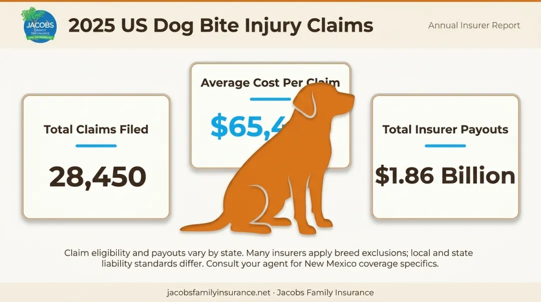 2025 dog bite liability claims statistics showing average cost per incident nationwide