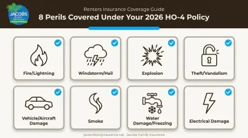 8 named perils covered under standard HO-4 renters insurance policy