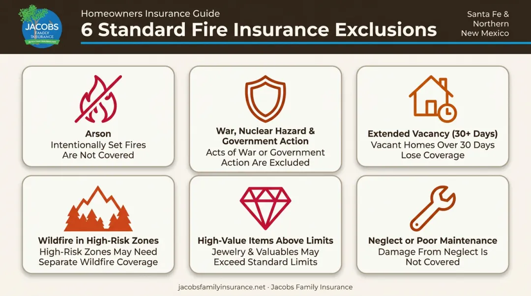 6 common fire insurance policy exclusions and coverage gaps chart