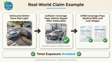 Santa Fe accident scenario showing collision and UM coverage working together