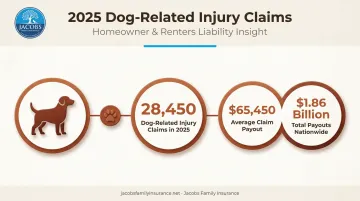 Dog bite liability claims statistics showing 2025 injury payout totals