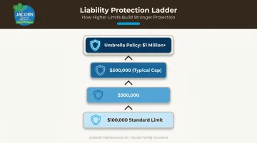 Homeowners liability coverage ladder from standard limits to umbrella policy protection