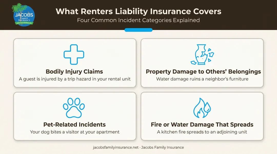 Four types of incidents covered by renters liability insurance