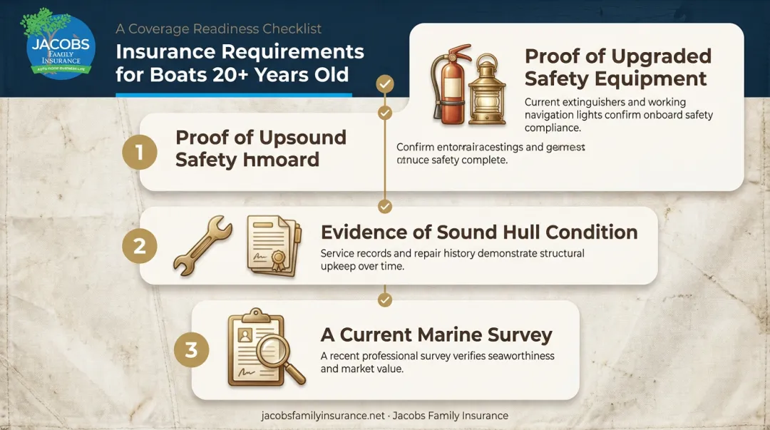 Three requirements insurers commonly need for older moored boats