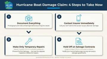 4-step hurricane boat damage claim filing process from documentation to repairs