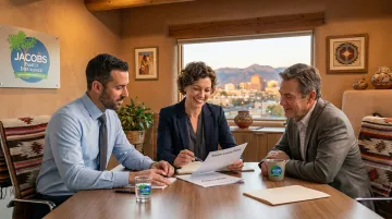 Jacobs Family Insurance agents reviewing condo policy coverage with client