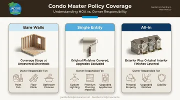 Bare walls single entity and all-in condo master policy structure comparison