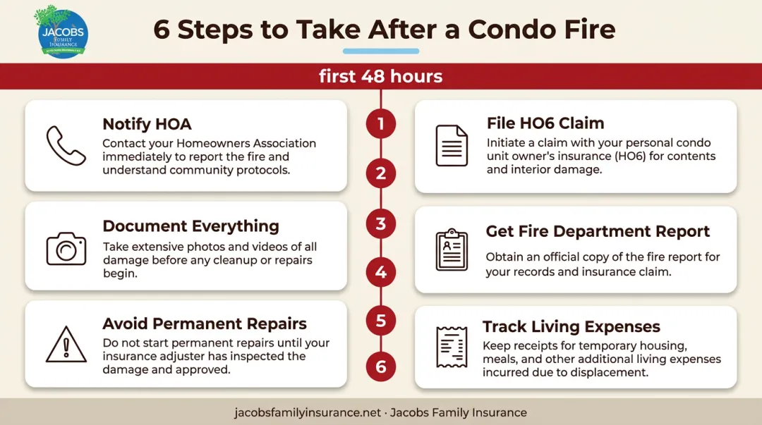 Six-step process for filing a condo fire insurance claim
