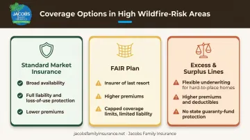 Standard insurance versus FAIR Plan versus E&amp;S carrier coverage comparison chart