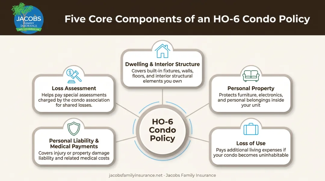 Five core components of HO-6 condo insurance coverage breakdown
