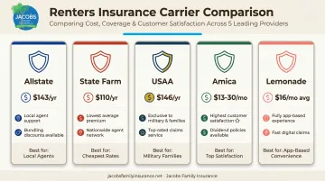 Five renters insurance companies compared by price and key features