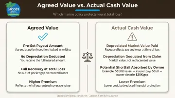 Agreed value versus actual cash value yacht insurance total loss payout comparison