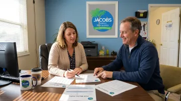 Local insurance agent reviewing HO-6 condo coverage checklist with homeowner client