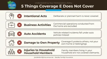 Five exclusions Coverage E does not cover homeowners liability