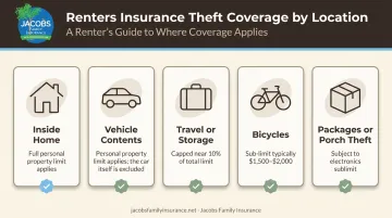 Renters insurance theft coverage limits by location comparison chart