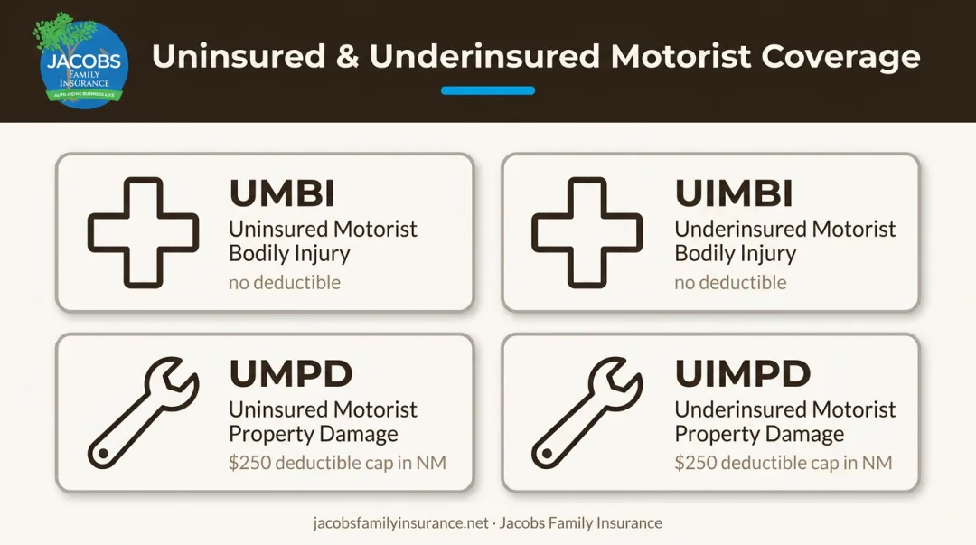 Four components of UM/UIM coverage bodily injury and property damage breakdown