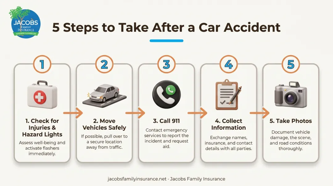 5-step post-accident safety and documentation checklist for New Mexico drivers