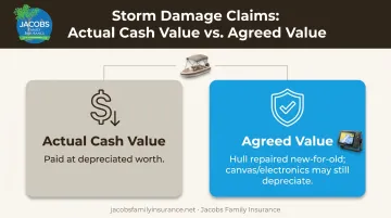 Partial loss claim payout comparison between Agreed Value and Actual Cash Value