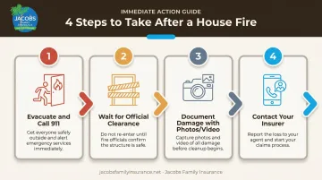 Four-step emergency action process after a house fire