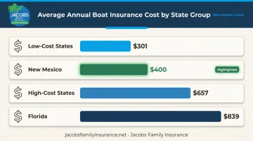 New Mexico versus coastal states boat insurance average annual cost comparison