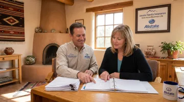 Jacobs Family Insurance agent reviewing condo policy with New Mexico homeowner