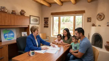 Jacobs Family Insurance agent reviewing fire liability coverage with local client
