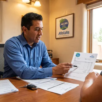 Insurance advisor reviewing bundled coverage options