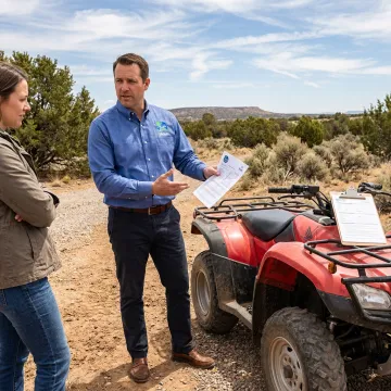 Insurance agent reviewing ATV rental coverage