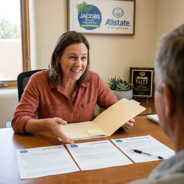 Insurance advisor comparing auto coverage options