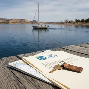 Sailboat on open water with insurance documents