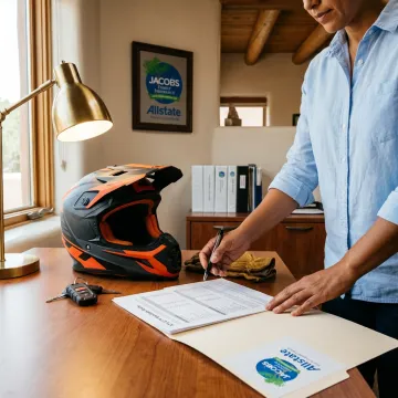 Insurance agent reviewing ATV coverage