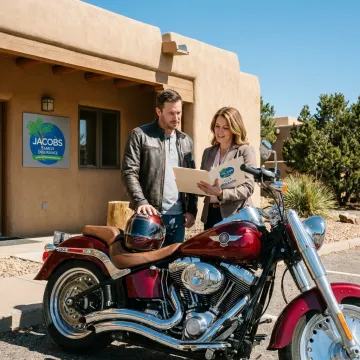 Custom motorcycle with insurance documents