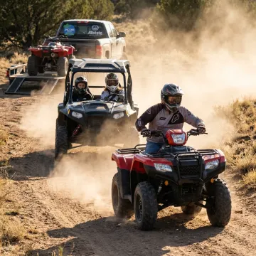 ATV riding on a desert trail