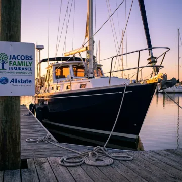 Liveaboard sailboat docked at a marina