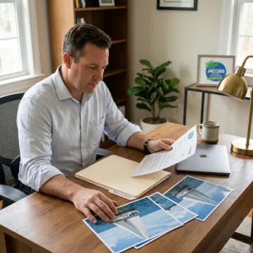 Insurance advisor reviewing liveaboard boat coverage