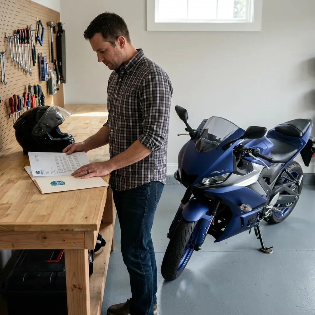 Imported motorbike with insurance documents