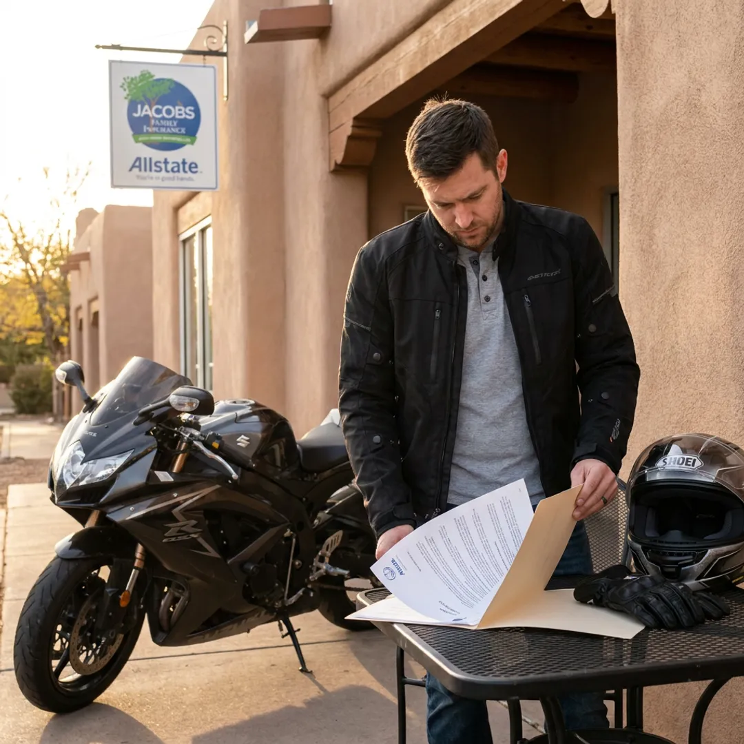 Rider reviewing imported motorbike insurance documents