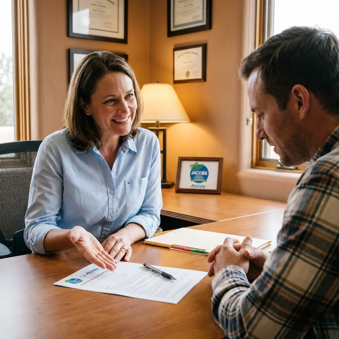 Insurance advisor reviewing renters coverage with tenant