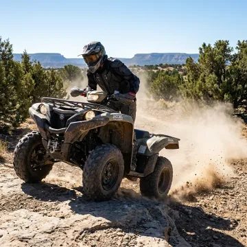 ATV rider on an off-road trail