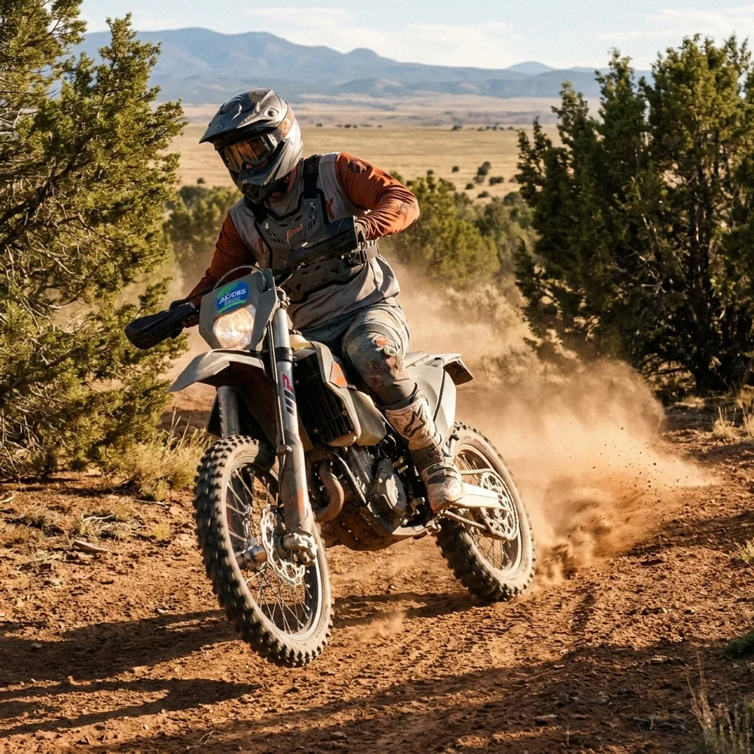 Rider on an off-road dirt bike